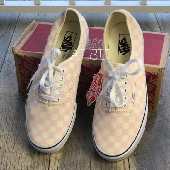 NWT VANS Authentic Checkerboard Chalk Pink Men’s - Picture 2 of 8